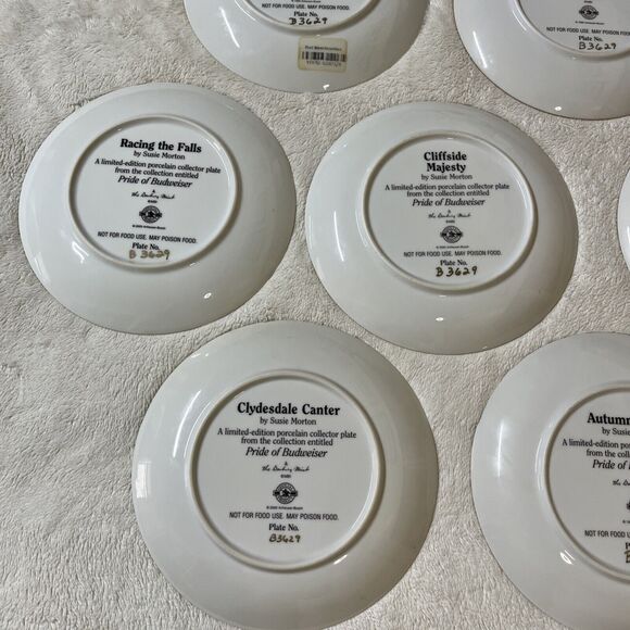Lot of 7 Budweiser Clydesdales Collector Plates 1998 1999 2000 Winter Beach Farm - Picture 12 of 12
